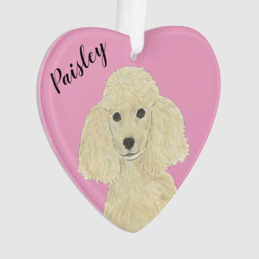 Gepersonaliseerde roze hart blond Tan gouden poede Ornament (voorkant)