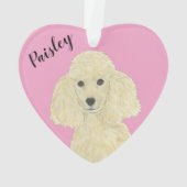 Gepersonaliseerde roze hart blond Tan gouden poede Ornament (achterkant)