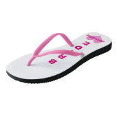 Gepersonaliseerde Roze Hart Bruid Flip Flops (Schuin)