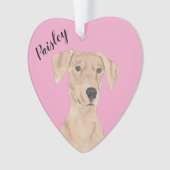 Gepersonaliseerde Roze Hart Duitse Pinscher Ornament (voorkant)