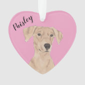 Gepersonaliseerde Roze Hart Duitse Pinscher Ornament (voorkant)