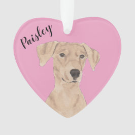 Gepersonaliseerde Roze Hart Duitse Pinscher Ornament