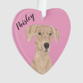 Gepersonaliseerde Roze Hart Duitse Pinscher Ornament (voorkant)
