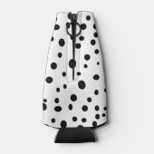 Gepersonaliseerde Roze Hart en Stippen Bottle Cool Flesjeskoeler (Achterkant)