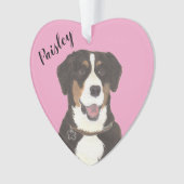 Gepersonaliseerde Roze Hart Entlebucher Mountain D Ornament (voorkant)