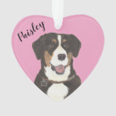 Gepersonaliseerde Roze Hart Entlebucher Mountain D Ornament (voorkant)