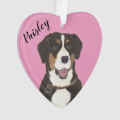 Gepersonaliseerde Roze Hart Entlebucher Mountain D Ornament (voorkant)