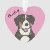 Gepersonaliseerde Roze Hart Entlebucher Mountain D Ornament (achterkant)