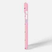 Gepersonaliseerde Roze Hart Hoesje met Monogram In (Achterkant / Links)