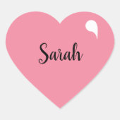 Gepersonaliseerde Roze Hart Naam Stickers (Voorkant)