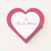 Gepersonaliseerde Roze Hart Spiraal Notebook Notitieboek (Achterkant)