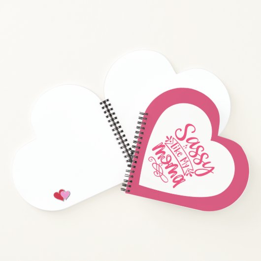 Gepersonaliseerde Roze Hart Spiraal Notebook Notitieboek (Binnen)