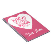 Gepersonaliseerde Roze Hart Spiraal Notebook Notitieboek (Rechterzijde)
