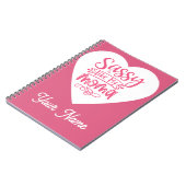Gepersonaliseerde Roze Hart Spiraal Notebook Notitieboek (Linkerzijde)