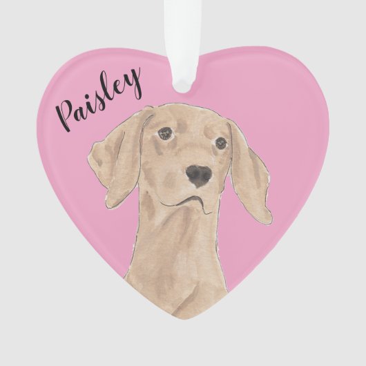 Gepersonaliseerde roze hart Vizsla Ornament (voorkant)