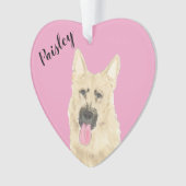 Gepersonaliseerde Roze Hart Zwart en Tan Duits Sch Ornament (voorkant)