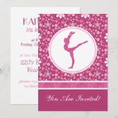 Gepersonaliseerde roze harten en turale gymnastiek kaart (Voorkant / Achterkant)