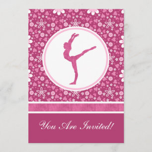 Gepersonaliseerde roze harten en turale gymnastiek kaart