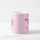 Gepersonaliseerde Roze Harten Koffiemok (Center)