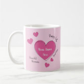 Gepersonaliseerde Roze Harten Koffiemok (Links)