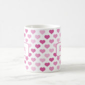 Gepersonaliseerde roze harten Mok (Center)
