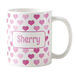Gepersonaliseerde roze harten Mok