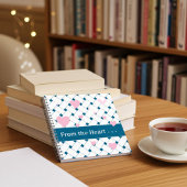 Gepersonaliseerde roze harten, Ocean Blue Weave Jo Notitieboek