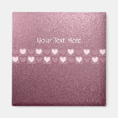 Gepersonaliseerde roze harten Pin Magneet (Voorkant)