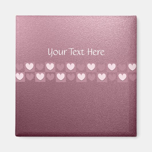 Gepersonaliseerde roze harten Pin Magneet (Voorkant)