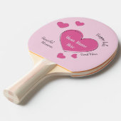 Gepersonaliseerde Roze Harten Ping Pong Batje (Voorkant Gekanteld)