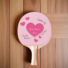 Gepersonaliseerde Roze Harten Ping Pong Batje