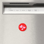 Gepersonaliseerde roze harten rode moeder magneet (Insitu (Vaatwasser))