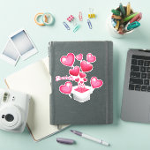 Gepersonaliseerde roze harten sticker (iPad Cover)