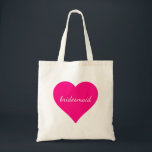Gepersonaliseerde roze hartenbridesmaid tote bag<br><div class="desc">Dit is een gepersonaliseerde roze canvas tas van het Bridesmaïdpatroon van het hart. Deze gepersonaliseerde naam monogram schattige canvas tas is het beste cadeauidee voor bruid en bruidsmeisje op bruiloften. Het is een geweldige accessoire voor uw bruidsmeisjes en ideaal voor het ronddragen van al die partijplannen.</div>