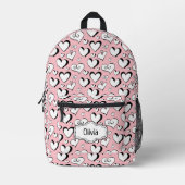 Gepersonaliseerde Roze Hartjes Rugzak (Voorkant)