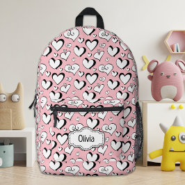 Gepersonaliseerde Roze Hartjes Rugzak