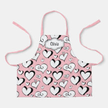 Gepersonaliseerde Roze Hartjes Schort