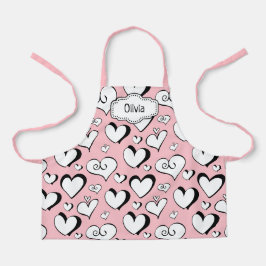 Gepersonaliseerde Roze Hartjes Schort