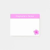 Gepersonaliseerde roze Hibiscus Flower Schattige H Post-it® Notes (Voorkant)