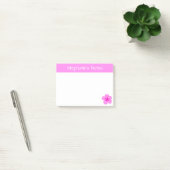 Gepersonaliseerde roze Hibiscus Flower Schattige H Post-it® Notes (Kantoor)