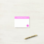 Gepersonaliseerde roze Hibiscus Flower Schattige H Post-it® Notes (Op bureau)