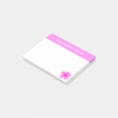 Gepersonaliseerde roze Hibiscus Flower Schattige H Post-it® Notes (Schuin)
