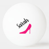 Gepersonaliseerde roze hiel stiletto dams pingpongbal (Voorkant)