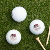 Gepersonaliseerde   Roze Hollyhocks Golfballen (Insitu Gras)