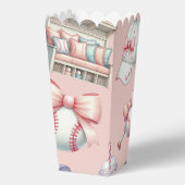 Gepersonaliseerde Roze Honkbal Popcorn Bedankdoosjes (Achterkant)