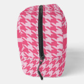 Gepersonaliseerde Roze Houndstooth Monogram Initia Toilettasje (Rechts)