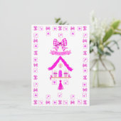 Gepersonaliseerde roze huis Het is een meisje Kaart (Staand voorkant)