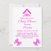 Gepersonaliseerde roze huis Het is een meisje Kaart (Achterkant)