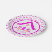 Gepersonaliseerde roze huis Het is een meisje Papieren Bordje (Gekanteld)