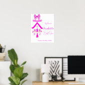 Gepersonaliseerde roze huis Het is een meisje Poster (Thuiskantoor)